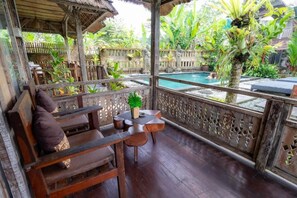 Room, 1 Bedroom, Smoking, Pool View | Balcony