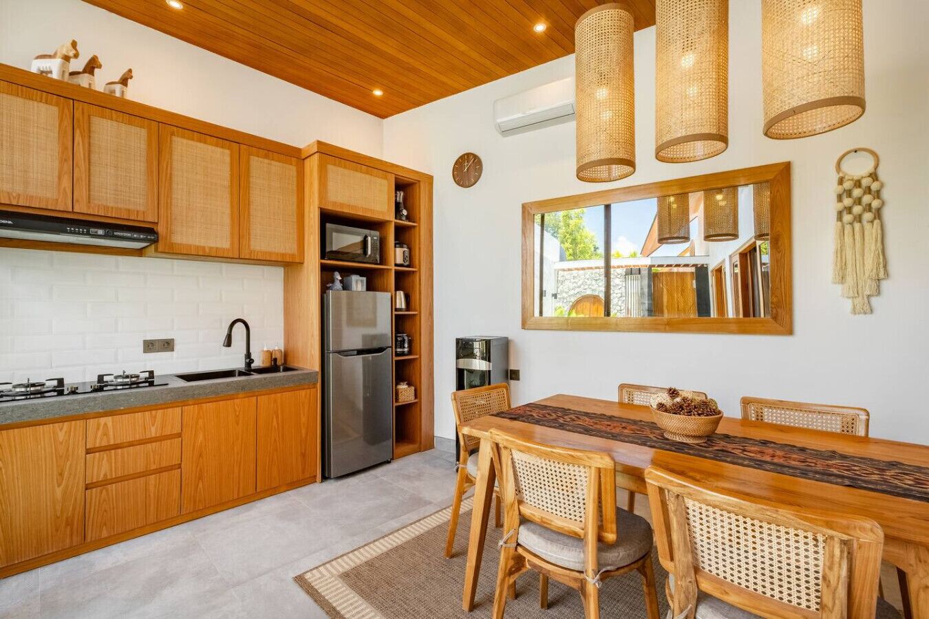 Fridge, microwave, stovetop, toaster