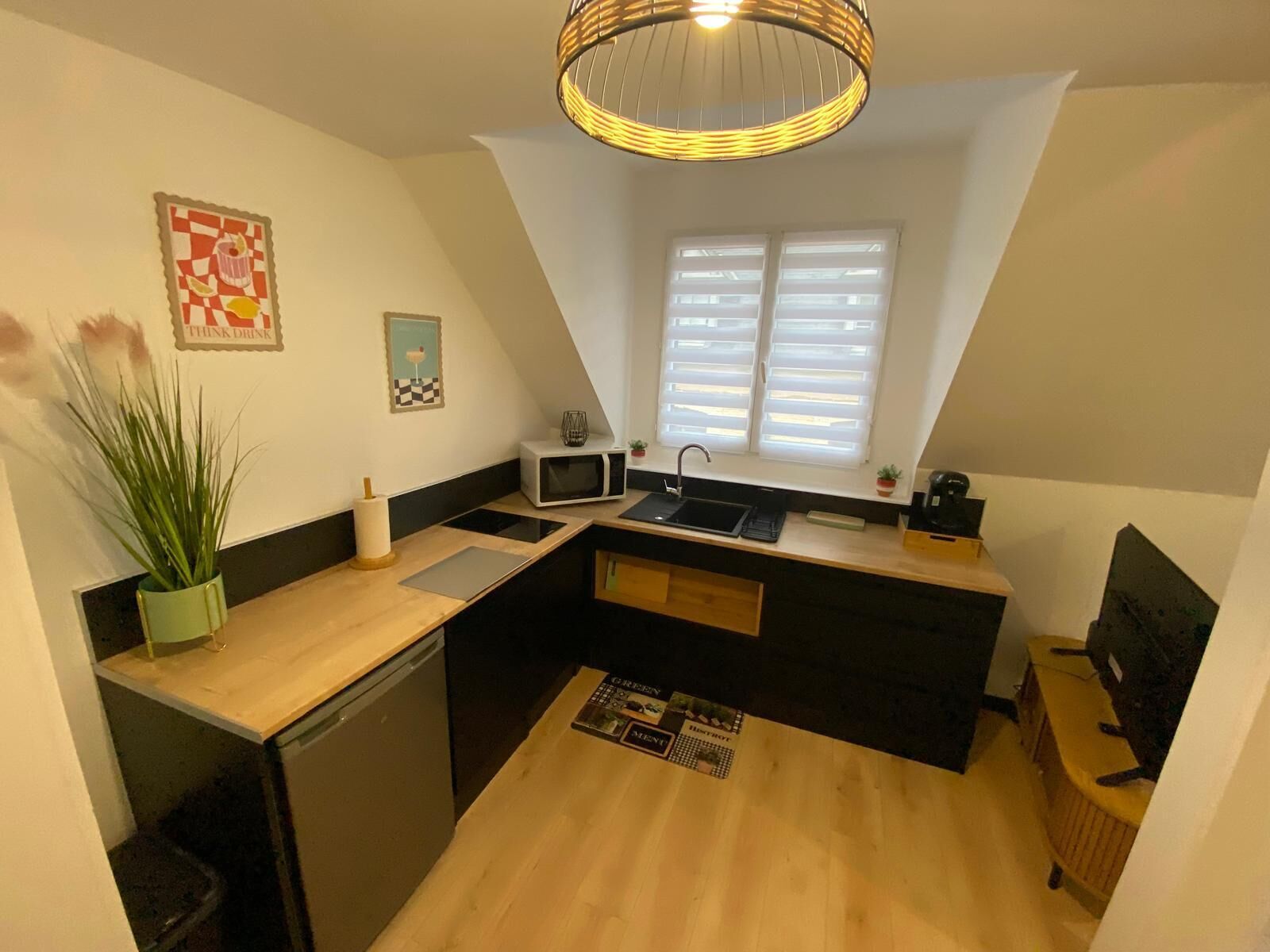 Réfrigérateur, micro-ondes, four, plaque de cuisson