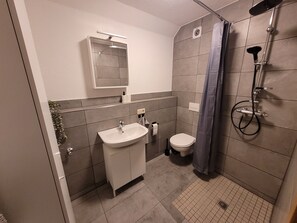 Shower, hair dryer, towels, soap - Vacation apartment "Waldblick Eibenstock" Recreation & active vacation in the Ore Mountains (Eibenstock)