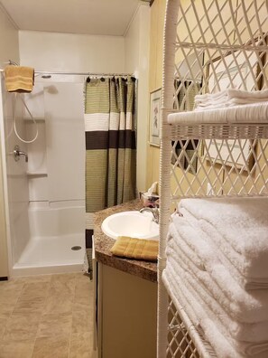 Shower, hair dryer, towels, soap - Paradise Caravan 3/2 in Heart of wine country 20 min drive to Helen full kitchen (Cleveland)
