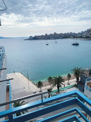 Comfort Apartment, 2 Bedrooms, Balcony, Partial Sea View | Balcony view - Apartments Serxhio (Sarandë)