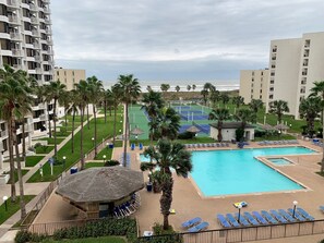 Outdoor pool, a heated pool - Ocean Front Condo - South Padre Island (South Padre Island)