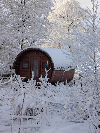 Property grounds. The sunflower - sleeping barrel in a natural idyll with panoramic window