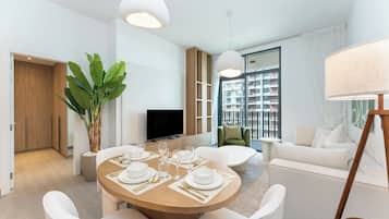 Luxury-Apartment, 1 King-Bett, Parkblick | Wohnbereich