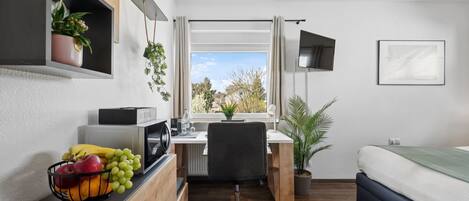 1 slaapkamer, een bureau, een strijkplank/strijkijzer, gratis wifi