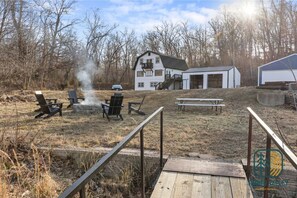 Outdoor dining - 5BR Lakefront Home w/ Private Dock & Hot Tub (Sunrise Beach)