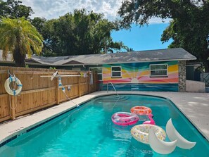 Pool - St. Pete Boho: Central 2-BR, heated pool, pets ok! (Pinellas Park)