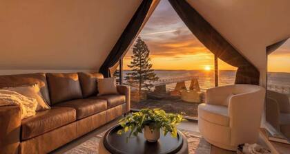 Oceanfront Sunset Luxury Cabin + Beach and Dock