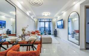 Deluxe Apartment, Balcony, City View | Living area - Shangrila Residency  (Nairobi)