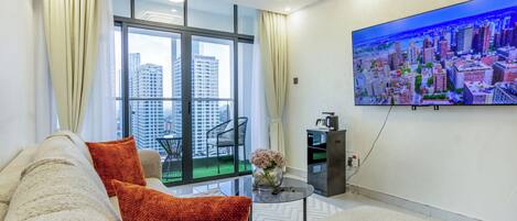 Deluxe Apartment, Balcony, City View | In-room safe, soundproofing, iron/ironing board, free WiFi