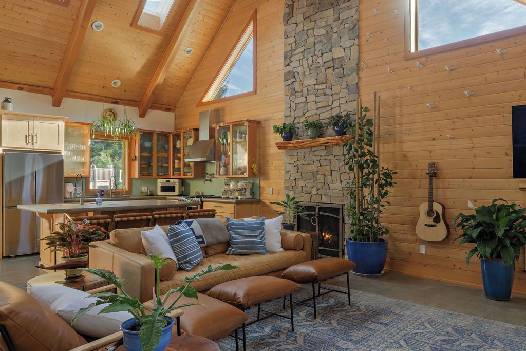 Smart TV, fireplace, video games, DVD player