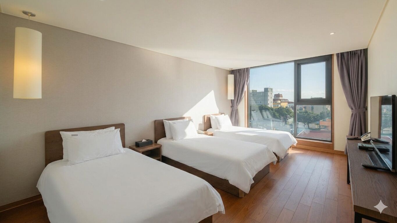 Premier-Dreibettzimmer, Stadtblick | Kostenloses WLAN