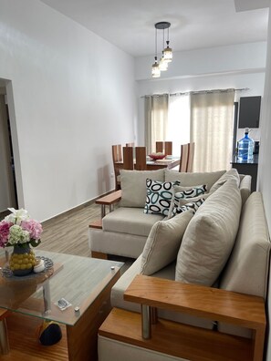 Living area - Beautiful apartment with ocean view (Santo Domingo Este)