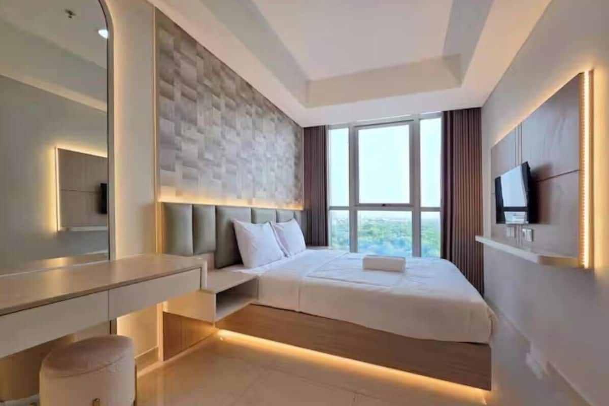 Apartemen, 1 kamar tidur, pemandangan kota | Setrika/meja setrika dan Wi-Fi gratis