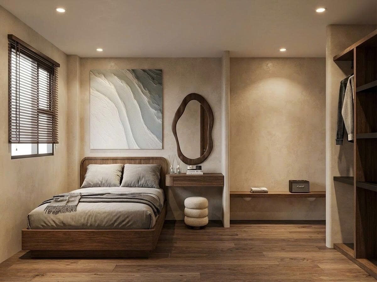 Desk, free WiFi, bed sheets