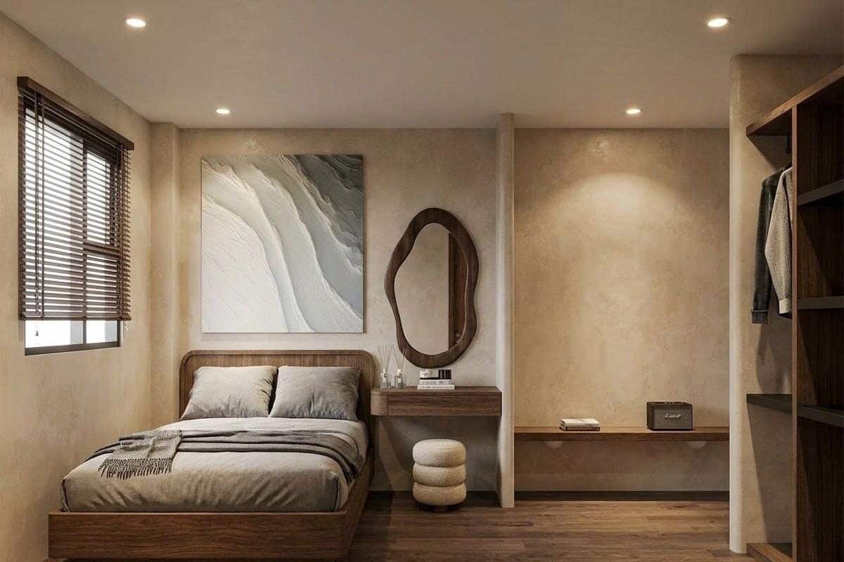 Desk, free WiFi, bed sheets