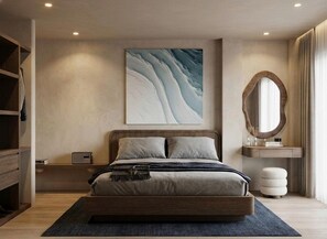 Deluxe Double Room, City View | Peralatan tempat tidur premium, gebar bulu kapas, tilam berlapik 