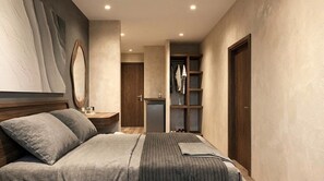 Deluxe Double Room | Peralatan tempat tidur premium, gebar bulu kapas, tilam berlapik 