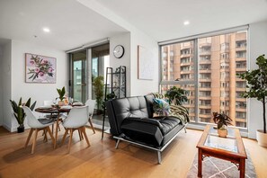 Living area - 2BR Urban Jungle Escape • Walk to Everything (Melbourne)