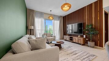 Leilighet, balkong, byutsikt