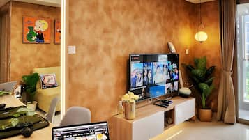 Apartemen, 2 kamar tidur, pemandangan kota | Setrika/meja setrika dan Wi-Fi gratis