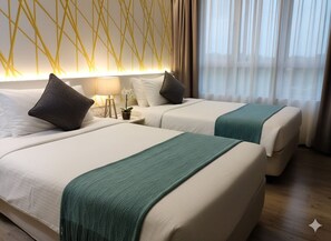 Chambre, 2 lits une place, non-fumeurs, salle de bains privée | Draps fournis