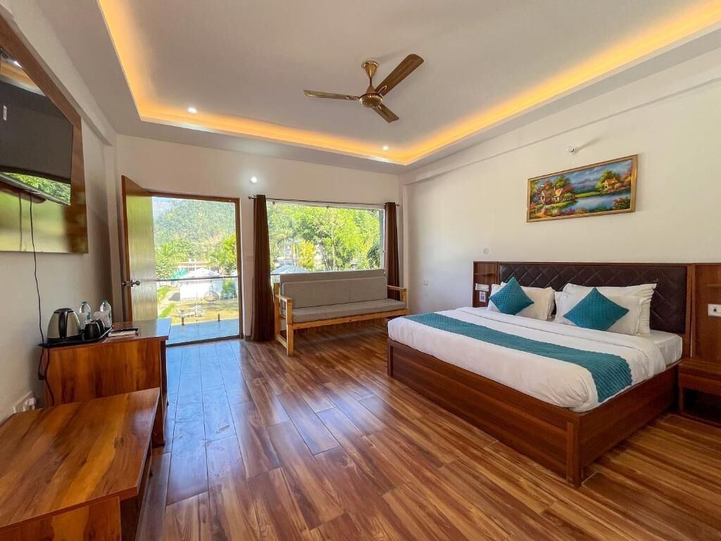 Tweepersoonskamer, balkon, uitzicht op tuin