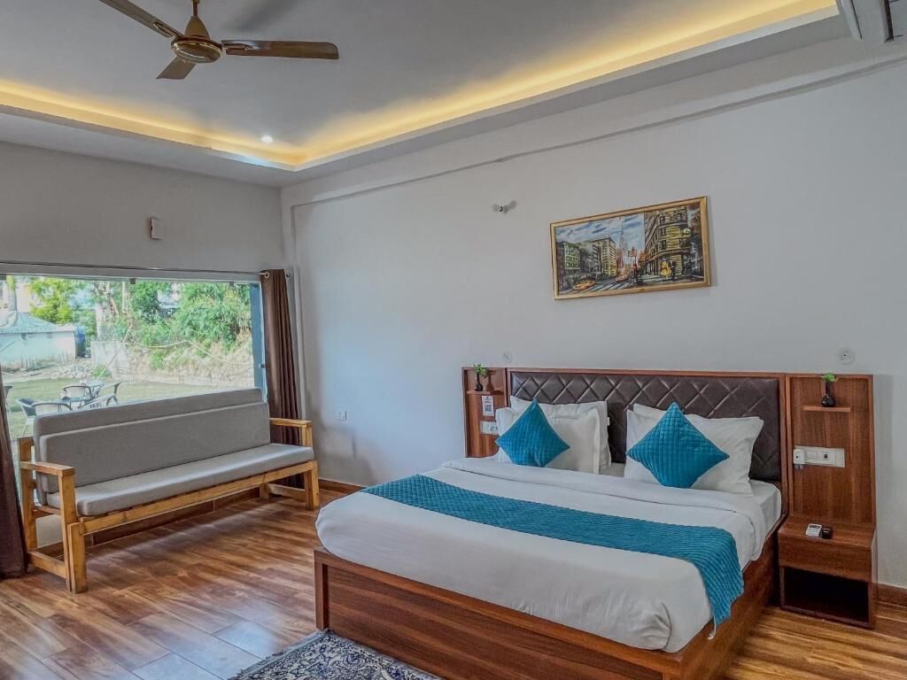 Chambre Double, balcon, vue jardin