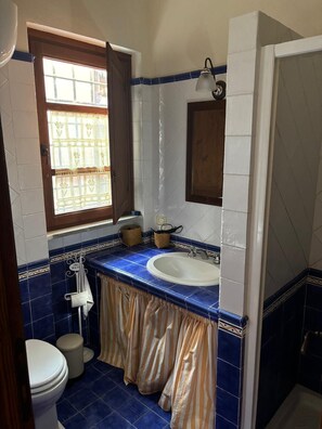 Douche, séchoir à cheveux, bidet, serviettes fournies