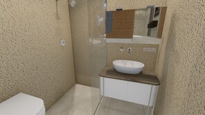 Shower, hair dryer, towels, soap - Salt Vibe Residence - Dione Studio, close to the sea (Vasilikos)