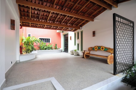 Terraza o patio. Na Casa Hostel