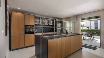 Family Villa, Multiple Bedrooms (Villa Centinera) | Private kitchen | Fridge, microwave, oven, stovetop