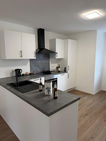 Fridge, microwave, stovetop, dishwasher. Apartment 'Takumi House 239' with Mountain View, Shared Garden and Wi-Fi