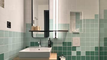 Tomannsrom – basic, ikke-røyk | Bad | Dusj, hårføner, håndklær og sjampo