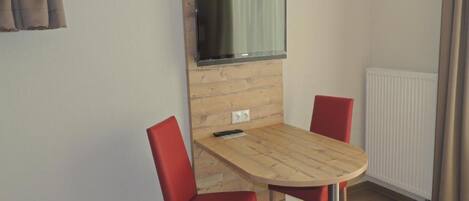 Desk, free WiFi, bed sheets