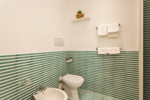 Suihku, hiustenkuivaaja, pyyhkeet, saippua