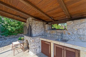 Terrace/patio - Casa Bonetta - 8 persons, 4 bedrooms, barbecue, sea view, pet friendly (Zagorje)