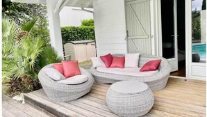 Terrace/patio - Private air-conditioned villa with heated pool 2nd line Bassin d'Arcachon (Gujan-Mestras)