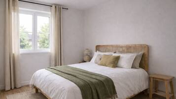 1 habitación, tabla de planchar con plancha, wifi y ropa de cama