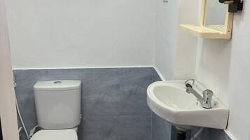 Economy House | Bathroom | Shower, hair dryer, towels, soap