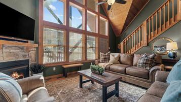 TV, fireplace, offices