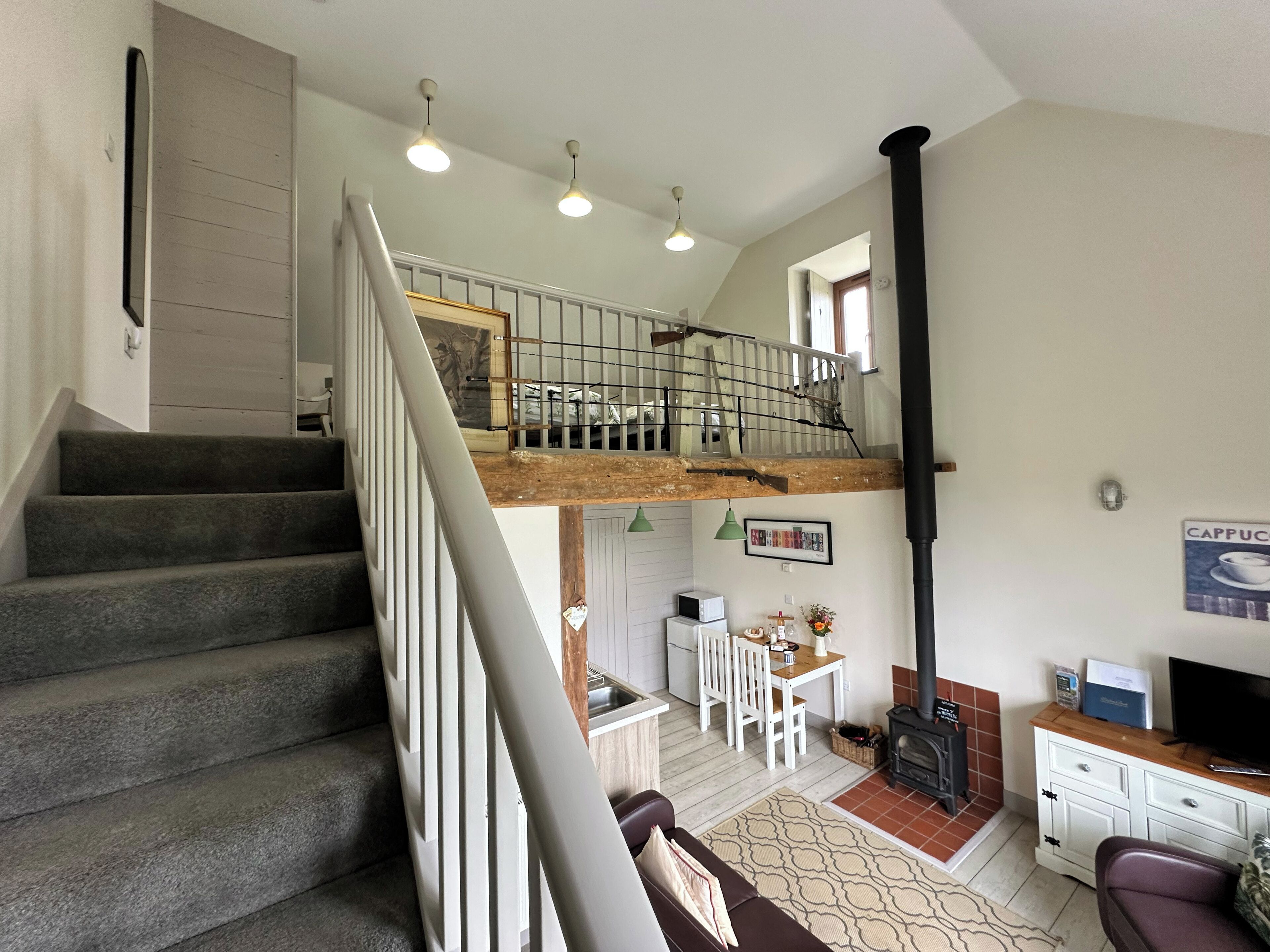 Comfort-Ferienhaus, 1 Schlafzimmer (Poachers Hut) | Wohnbereich