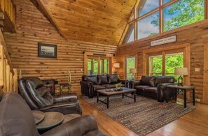 Interior - Luxury Cabin w/ Private Waterfall & Hot Tub (Sevierville)