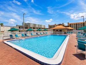 2 outdoor pools, open 9:00 AM to 10:00 PM, pool umbrellas, sun loungers
