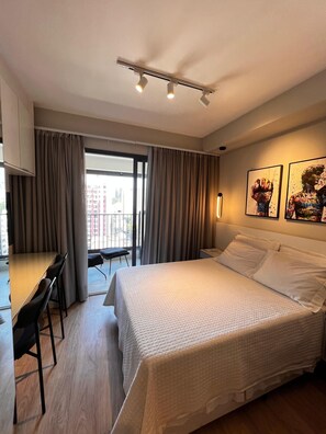 1 bedroom, iron/ironing board, Internet, bed sheets - FACT 1208D (São Paulo)
