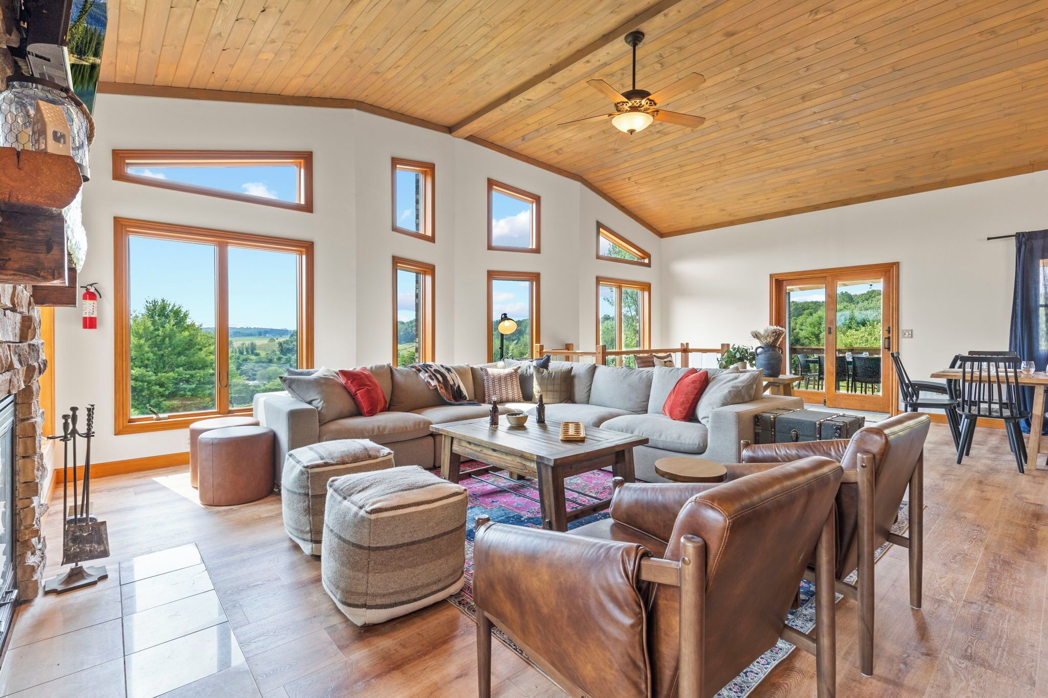 Smart TV, fireplace, video games, books