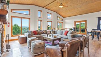 Smart TV, fireplace, video games, books