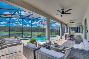 Outdoor dining - Last Minute Disney! Private Pool, Hot Tub, Game Room & Themed Bedrooms. Book Now! #SLR550 (Orlando)
