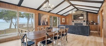 1-acre private waterfront cottage on Lake Simcoe featuring 150' of sandy beach